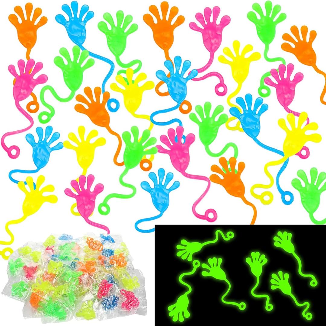 500 Pcs Sticky Hands Bulk Valentines Classroom Gifts Party Favors for Kids Glow in the Dark Mini Stretchy Toys Goodie Bag Stuffers Sticky Hands for Child Easter Egg Fillers School Prize Treat(500 Pcs)