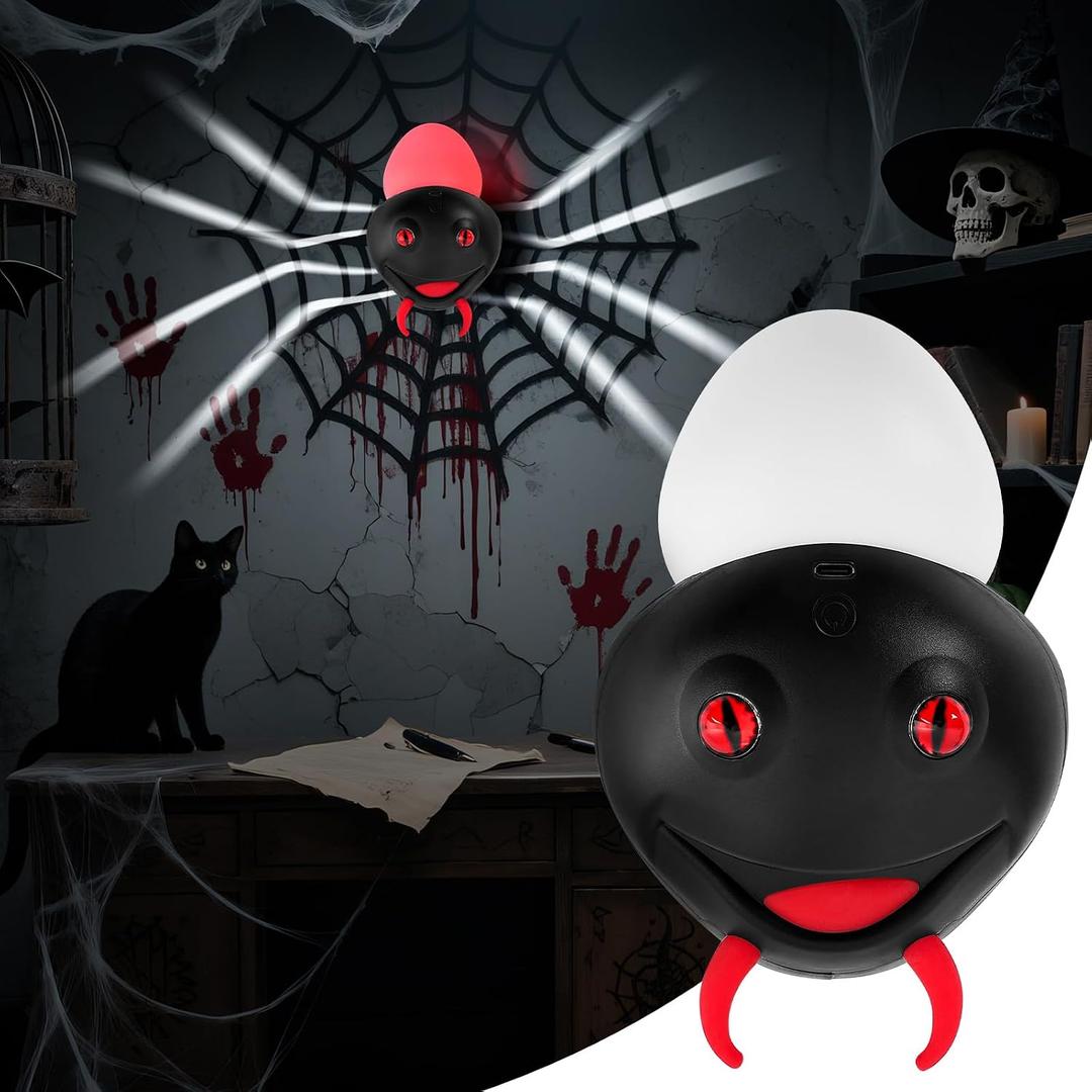 Halloween Decorations Spider Wall Light, Indoor LED Spiders Lights with Remote ControlMagnetic Wall-Mounted Spider Light Creates a Scary Atmosphere for Homes, Living Rooms and Bedrooms(Black)