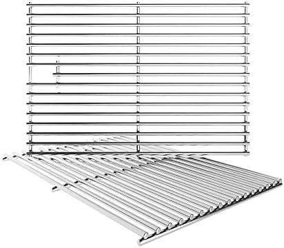 KIKIBRO 17/17.5/19.5 Inch Stainless Steel Cooking Grill Grates, Nexgrill Replacement Parts for Nexgrill 4 Burner 720-0830H, 720-0783E, 720-0783C Kenmore Uniflame, BBQ Grids Grillgrates, 17"D x 26.4"W