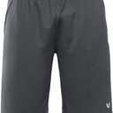 NORTHYARD Men's 10" Athletic Basketball Shorts with Zipper Pockets Quick Dry Lightweight Running Workout Gym Tennis Shorts (Large, Dark Grey)