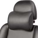Aukee Car Headrest Pillow Memory Foam Car Neck Pillow with Adjustable Strap Soft Leather Headrest for Driving Home Office Black (1PC)