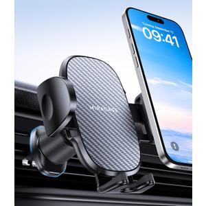 Miracase Phone Holders for Your Car with Metal Hook Clip, Air Vent Cell Phone Stand Car Mount, Universal Automobile Cradle for Garmin GPS Fit iPhone Android and All Smartphones, Dark Grey (1 Pack)