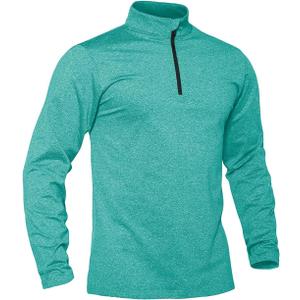 TACVASEN Mens Quarter Zip Pullover Long Sleeve Golf Shirts Fleece Lined | Golf Workout Athletic,Quarter Zip,Winter Thermal Warm,Fleece Lined,4 Way-Stretch,Lightweight,Long Sleeve (Blue, XXL)