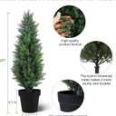 Two 2FT Tall Artificial Evergreen Trees, Beautiful and Realistic Human-Potted False Cypress, an Evergreen Plant for Home Porch Decoration,suitable for interior, office, living room and room decoration
