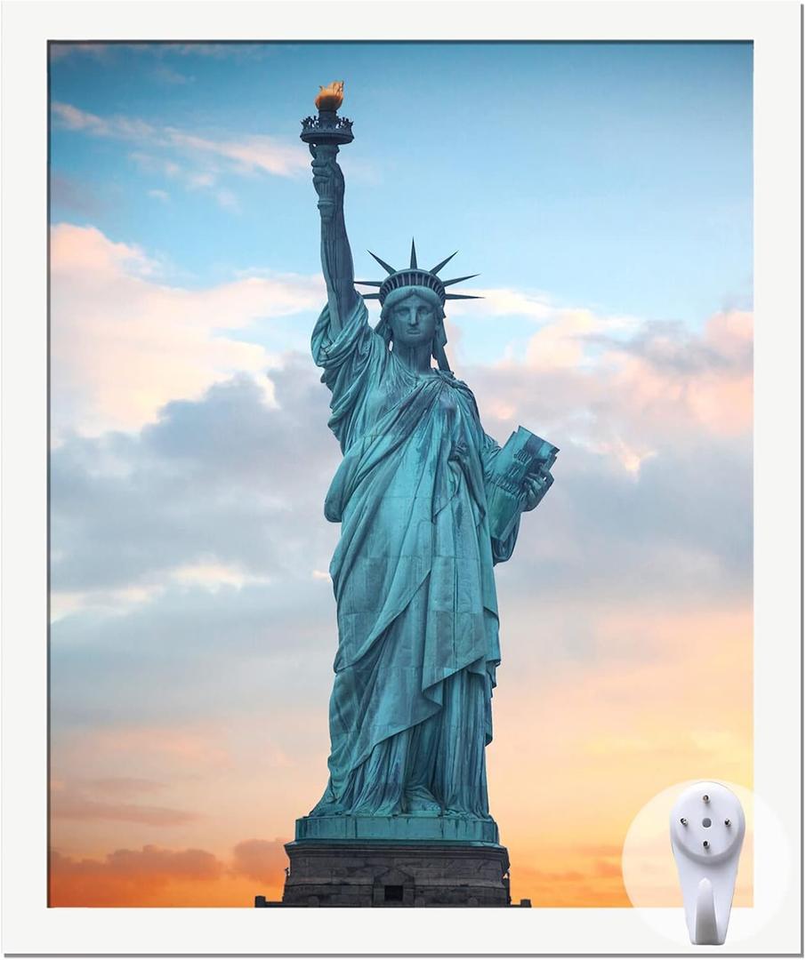 OMAIGAR 20x24 Picture Frame for 20by24 Poster Photo Canvas Certificate White High Transparent Photo Frame Wall Desktop Horizontal Vertical 20 x 24