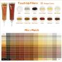 REALINN Wood Furniture Repair Kit- Set of 28 - Touch Up Markers, Fillers with Wood Putty - Repair Scratch, Cracks, Hole, Discoloration for Wooden Door, Floor, Table, Cabinet