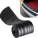 Car Rear Bumper Protector, Flexible Silicone Cuttable Body Protection Strips, Rectangular-end Car Rear Bumper Cover, Universal Non-Slip Trunk Exterior Accessories (Black, 41" x 3.4")