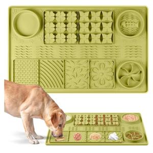 Bartuke Large Silicone Snuffle Mat, 32"x 20" Dog Lick Mat with Suction Cups, Slow Feeder for Small | Medium | Large | Multiple Dogs Slow Eating, Boredom Reducer (Green)