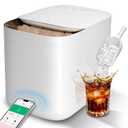 Smart Countertop Ice Makers, Deeper Self-Cleaning in 30-Minute, 33lbs/24H, 6 Mins 9 Bullet Ice, Portable Ice Maker Machine with APP Remote Control & Compact White Design for Kitchen Home Office RV