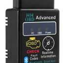 Bluetooth OBD2 Scanner for Car, OBD II Wireless Diagnostic Code Reader Bluetooth Scan Tool, Universal Professional Auto Engine Fault Diagnosis Tester Adapter, Car Accessories