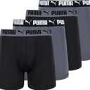 PUMA Men's 4 Pack Active Stretch Boxer Briefs (Medium, Black/Grey)