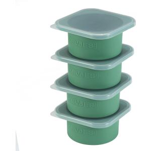 PLUS Large 1000ml Pizza Dough Proofing Boxes for DIY Artisan Pizza, Food Grade Silicone Stackable Containers with Lids, Sturdy Reinforced Steel. Freezer, Fridge, Dishwasher Safe (4Green Plus)