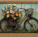 Framed Rustic Farmhouse Daisy Canvas Wall Art, 16x24 Inch