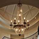 Wellmet French Empire Crystal Chandelier, 12-Light Vintage Crystal Chandelier, 25 Long Road French Farmhouse Pendant Light, for Foyer, Hallway, Dining Room, Entryway, Drawing Room