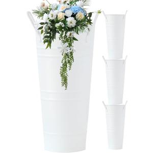 6-Piece Decorative Galvanized Metal Tall Vases