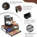 Coffee Bar Organizer, 60 Capacity K Cup Organizer for Countertop, 2 Tier Sliding Coffee Pod Storage Drawer with Disposable Cup & Lid Holder, Black