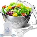 LIMOEASY Iced Salad Bowl, 4.5 Qt Large Chilled Serving Bowl with Lid for Parties, Ice Bowls to Keep Veggie, Fruit, Potato, Pasta Cold, Unique Gift for Women