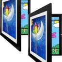 Kids Art Frame, Kids Artwork Frames Changeable, Art Frames for Kids Art, 8.5x11 Front Loading Art Black Frame Holds Art Display 150 Pieces (BLACK -2-Pack)