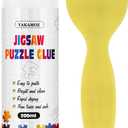 YAKAMOZ Jigsaw Puzzle Glue with Applicator for Adults Clear Water-Soluble Glue, Non-Toxic and Quick Dry for 3000/4500/5000 Pieces of Puzzle,200ML