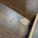 Shoe Storage Cabinet with 2 Flip Louvered Drawers, Narrow Wood Shoe Cabinet with Gold Handle, Hidden Entryway Shoe Organizer for Hallway, Foyer, Walnut (31.5 W)