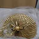 TOCHIC Gold Leaf Chandelier, 6 Lights Farmhouse Chandelier for Dining Living Room, Modern Ceiling Light Fixture for Foyer, Vintage High Ceiling Chandelie for Bedroom, Entryway, 24" D