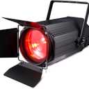 Zoom Stage Light with Barn Doors, 200W COB Par Light, RGBW 4in1 Fresnel Wash Spotlight DMX512 Sound Activated for DJ Church Theater, Event, Wedding