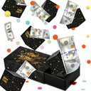 WenmthG Happy Birthday Surprise Gift Box Explosion for Money - DIY Pop Out Folding Bounce Explosion Gift Box with Confetti - Birthday Money Bank - Cash Gift Idea for Women Men Kids (Black Gold)
