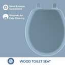 Mayfair Cameron Sky Blue Toilet Seat, Non Slip Heavy Duty Wood, Easy Clean, Made in USA, Round