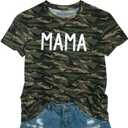 Mom and Son Matching Outfits Mama and Mama's Litter Man Print Shirts Cute Mom and Son Mothers Gifts (Medium, Camouflage)(Mom only)