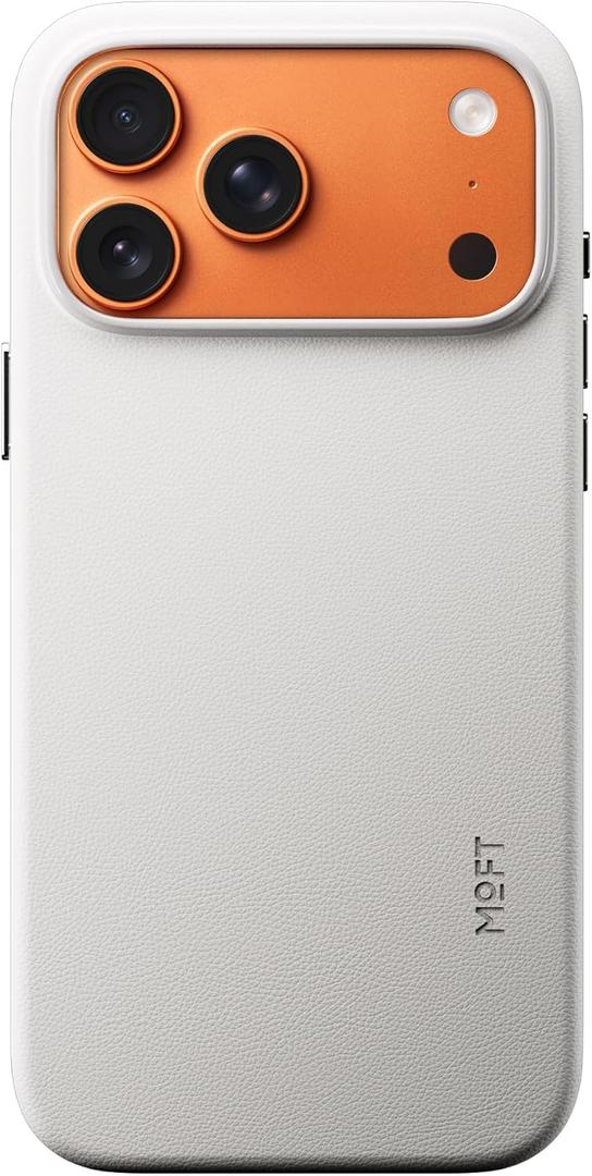 MOFT MOVAS Snap Case for iPhone 17 Pro Max, MagSafe Compatible, Soft-Touch Vegan Leather, Classic Minimalist Design, Lightweight, Stain-Resistant & Camera Protection, Misty Cove