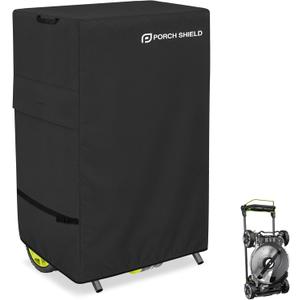 Porch Shield Cordless Lawn Mower Cover – Waterproof Electric Lawnmower Cover fit for 20-21 inches Folding Walk Behind Mower 25" L x 19" D x 41" H, Black