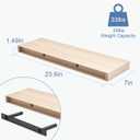 Floating Shelves for Wall, Bathroom Shelves Over Toilet, Wall Shelves & Book Shelf for Room, Hanging Shelf, Modern Wooden Mounted Floating Shelves, 24x7x1.5 in (Oak, Set of 3)
