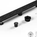 Bochni Linear Shower Drain 24" Matte Black 304 Stainless Steel | with Drain Grate| Fast Drainage | Stainless Floor Drain Grate | Hair Strainer | Drain Key | The Upgrade for Your Bathroom