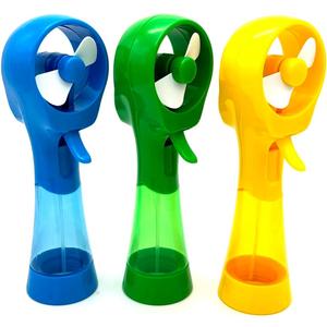 3 Pack Elite Battery Powered Handheld Water Misting Fans Personal Outdoor Cooling Fan (Blue/Green/Yellow)