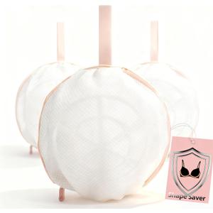 3Pcs Bra Wash Bag with Plastic Frame Support, Protective Lingerie Laundry Bags for Washer & Dryer, Anti-Tangle & Anti-Deformation Mesh Bag