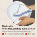 Zeppoli Classic Dish Towels - 15 Pack - 14" by 25" - 100% Cotton Kitchen Towels - Reusable Bulk Cleaning Cloths - Blue Hand Towels - Super Absorbent - Machine Washable