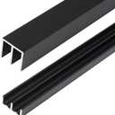 Metal Sliding Door Track Set for 1/4" Thick Panels Glass Cabinet Door Window Sliding Track, Size 48 x 0.79 inches (Black)