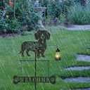 Dachshund Gifts Garden Stakes - Metal Yard Art Decor Waterproof Welcome Sign with Solar Light Dog Statues Outdoor for Patio Lawn Pathway Backyard Birthday Gift for Women Wife Dogs Lover
