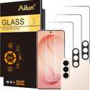 Ailun Glass Screen Protector for Galaxy S26 3 Pack + 2 Pack Camera Lens Tempered Glass Fingerprint Unlock Compatible 0.25mm Anti-Scratch Case Friendly Clear - HD [Not For S26 Plus/S26 Ultra]