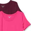 Amazon Essentials Women's Short-Sleeve Scoopneck Tunic Tops, Pack of 2 ( XS)
