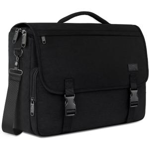 MATEIN Messenger Bag for Men, Briefcases Lightweight Men's Laptop Bag 15.6 inch Water Resistant Crossbody School Satchel Bags Computer Work Office Bag with Shoulder Strap, Black