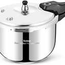 Stainless Steel Pressure Cooker 10 Quart All Stovetops Induction Compatible Food Grade Heavy Duty Multi Safety System Durable Body Handle for Home and Commercial Use, Deeluban