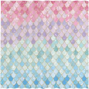 Allenjoy 72"x72" Mermaid Scales Shower Curtain for Bathroom Ocean Under The Sea Pink and Blue Girl Home Bath Decors Durable Waterproof Fabric (NO Glitter) Machine Washable Allenjoy 72"x72" Mermaid Scales Shower Curtain for Bathroom Ocean Under The Sea Pink and Blue Girl Home Bath Decors Durable Waterproof Fabric (NO Glitter) Machine Washable