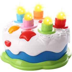 Love&Mini Birthday Cake Toys - First Birthday Cake Toy with LED Lighting, Music and Sonds, Great Baby Musical Toys for 1 2 3 4 Years Old Boys Girls Birthday and Xmas Gift (Multicolored)