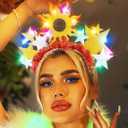GORTIN Light up Star Headband Christmas Headpiece Sun Glowing Costume Headpiece Hair Accessories for Women