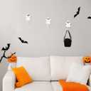 Weysat 4 Pcs Halloween Ghost Wall Hooks White Ghost Key Holder for Wall Decor Spooky Bathroom Decorative Hook Hangers for Halloween Living Room Bathroom