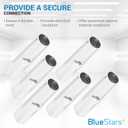 10 x BlueStars 100 PCS 22-16 AWG Non-Insulated Butt Splice Connectors - Marine Crimping Terminals, Uninsulated Wiring Crimps Connector, Bare Pure Copper Crimp Splice Terminal for 22,20,18,16 Gauge Wire