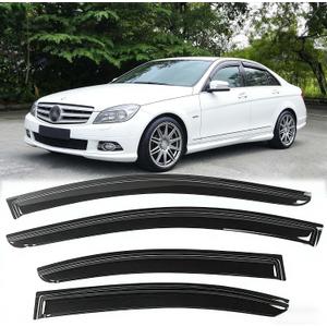 Rainproof Side Window Wind Deflectors for MERCEDES-BENZ C-CLASS W204 2008-2014, Tape-on Sun Rain Guard Sets,Nice Looking Window Visors for Cars,Vent Deflector for C-CLASS W204 2008-2014 MB31