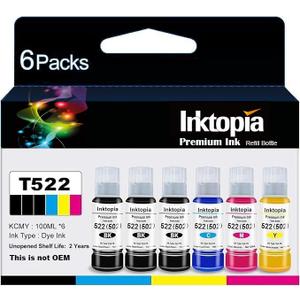 Inktopia T522 522 High Capacity Refill Ink Bottle Replacement for Epson Compatible 502 Ink Refill Bottle Use for EcoTank ET-2803 ET-2800 ET-2720 ET-3750 ET-4800 ET-4700 ET-2750 Black Color