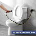 Warm Water Bidet Sprayer Faucet for Toilet with Hot and Cold Brass Valve, Stainless Steel Square Handheld Bidet Attachment Set, Wall Mounted, Matte Black